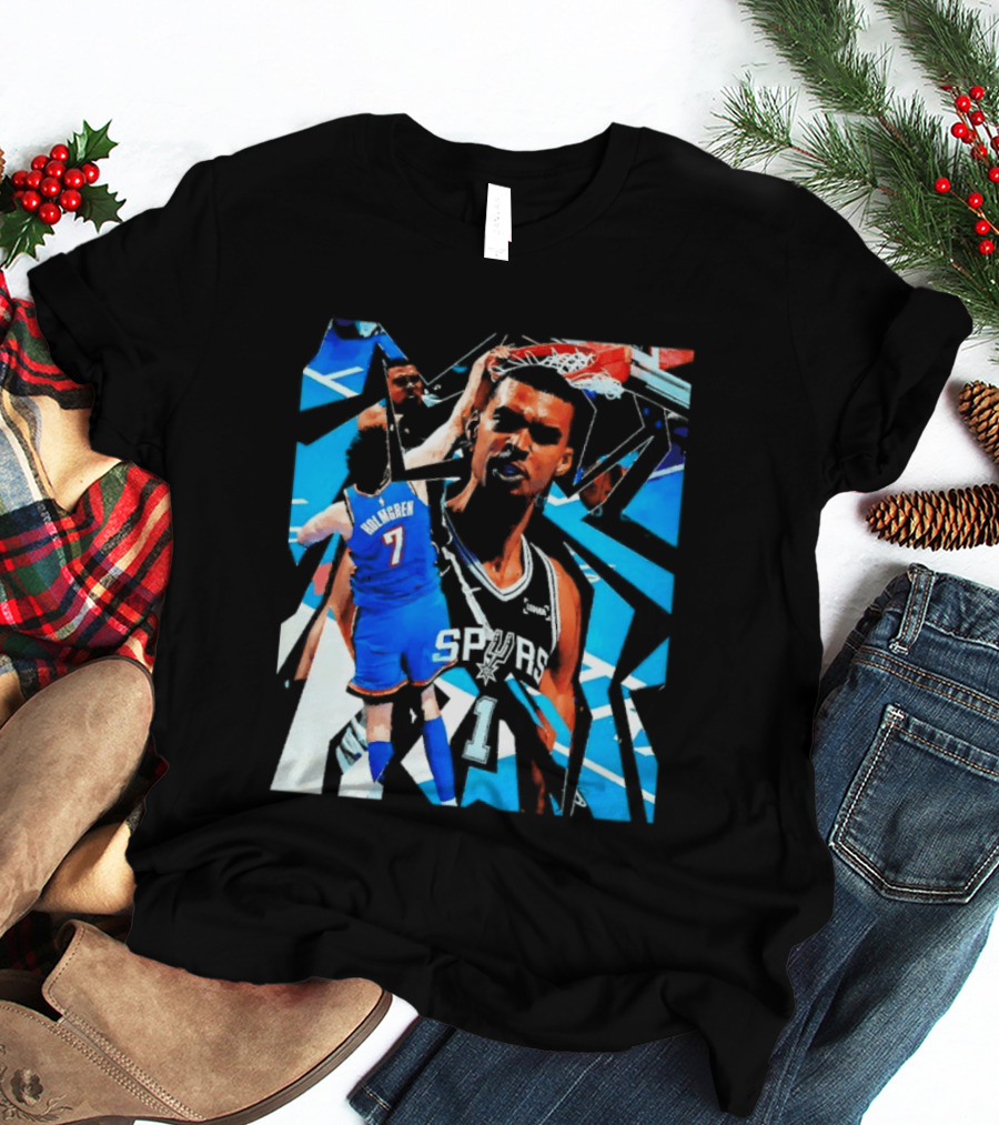 San Antonio Spurs Wembanyama Dunk Showdown With Holmgren T-Shirt