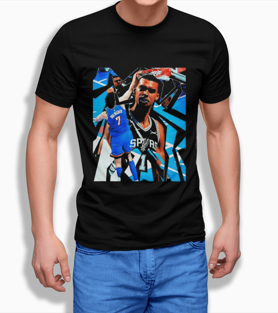 San Antonio Spurs Wembanyama Dunk Showdown With Holmgren T-Shirt