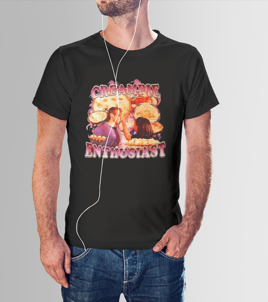 Creampie Enthusiast Dessert Fun Party Humor T-Shirt