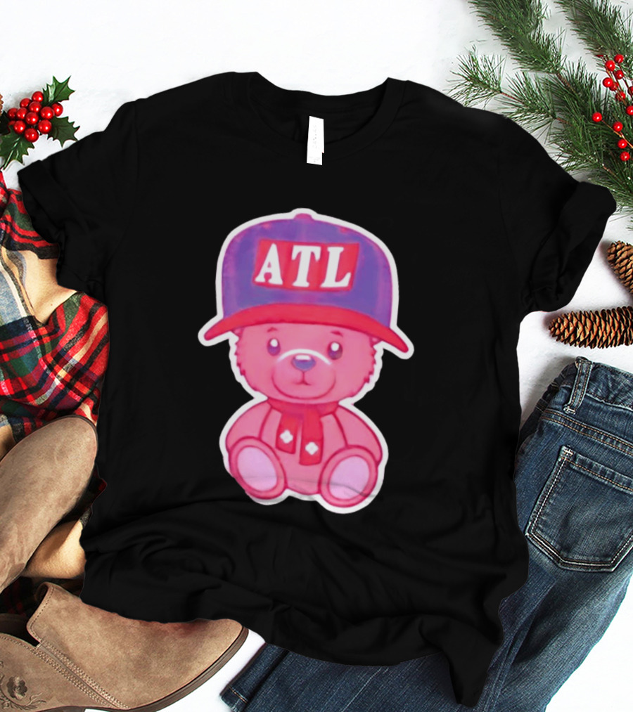 ATL Cap Teddy Bear Atlanta Braves Baseball Scarf T-Shirt