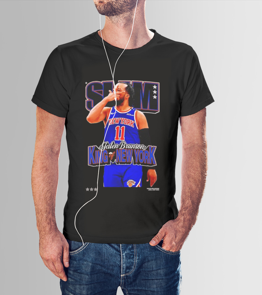 Jalen Brunson King Of New York Knicks NBA SLAM T-Shirt