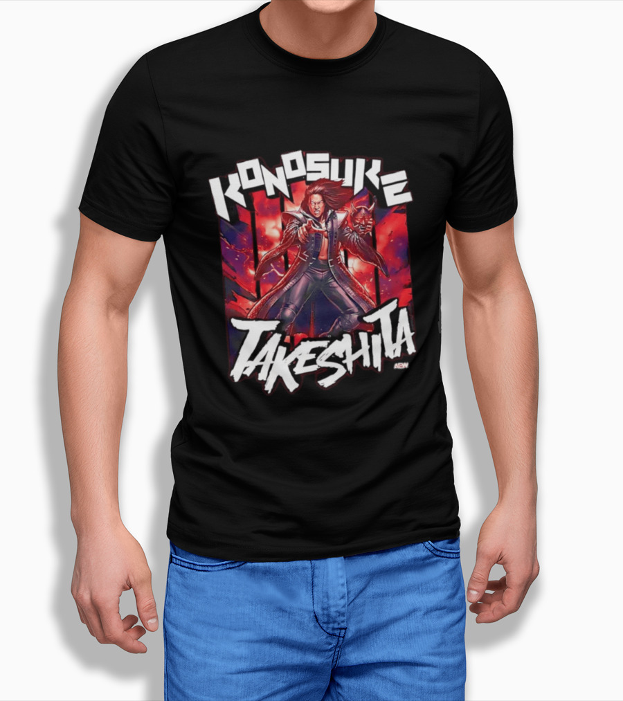 Konosuke Takeshita AEW All Elite Wrestling Comic Style Action T-Shirt