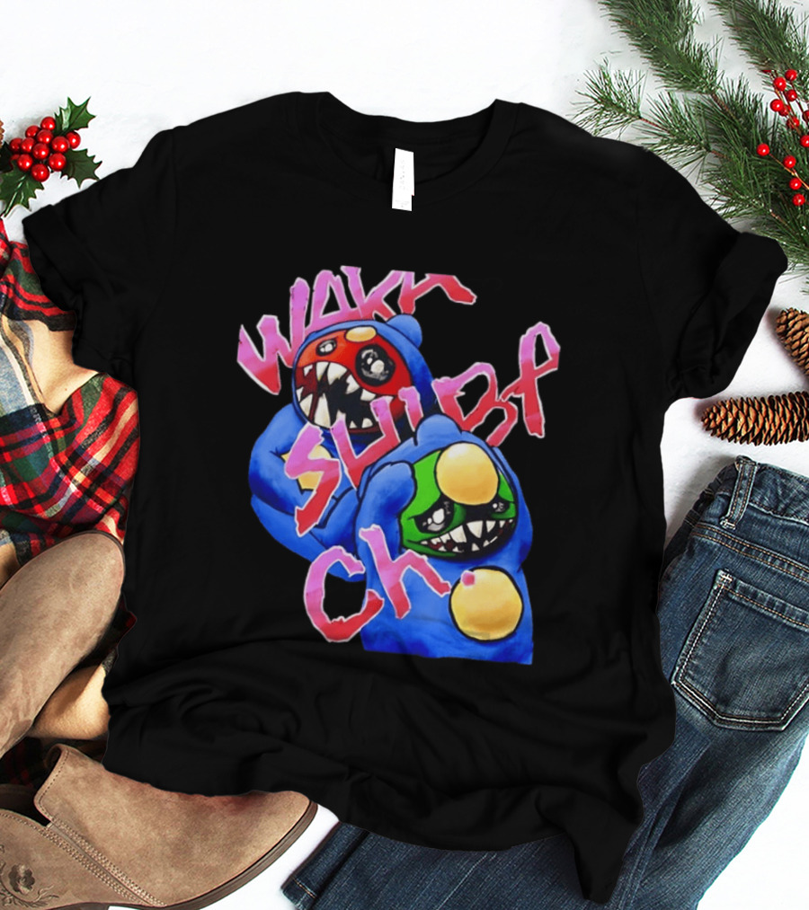 Wakk Slurp Ch Red And Green Creepy Monsters Graffiti T-Shirt