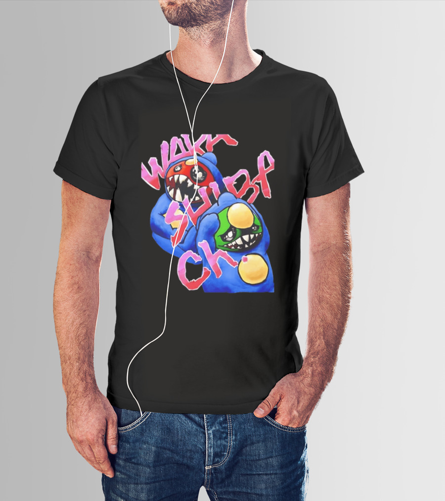 Wakk Slurp Ch Red And Green Creepy Monsters Graffiti T-Shirt