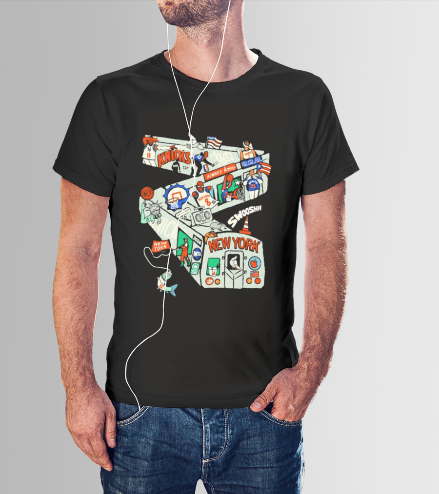 New York Knicks Subway Car Always Slamdunk Basketball City T-Shirt