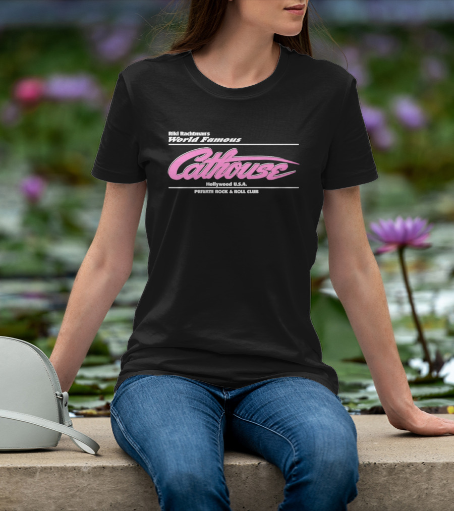 Riki Rachtman's World Famous Cathouse Hollywood USA Private Rock And Roll Club T-Shirt