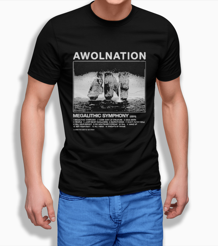 AWOLNATION Megalithic Symphony 15th Anniversary Stone Monoliths Celebration T-Shirt