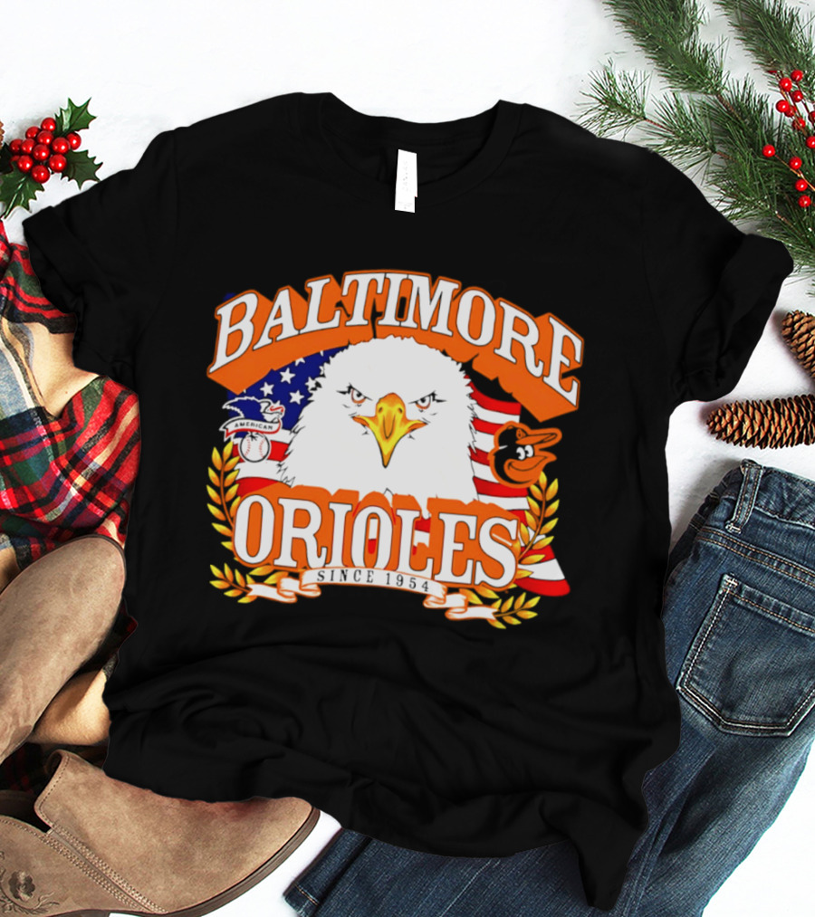 Baltimore Orioles Americana Eagle Logo With USA Flag Celebrating America's 250th Anniversary T-Shirt