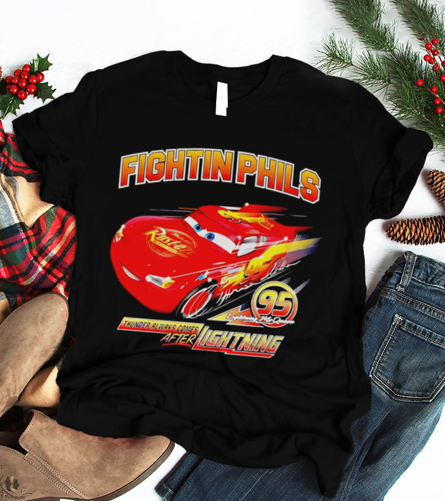 Fightin Phils OT Sports Cars Lightning McQueen Toddler 95 Rust Eze T-Shirt