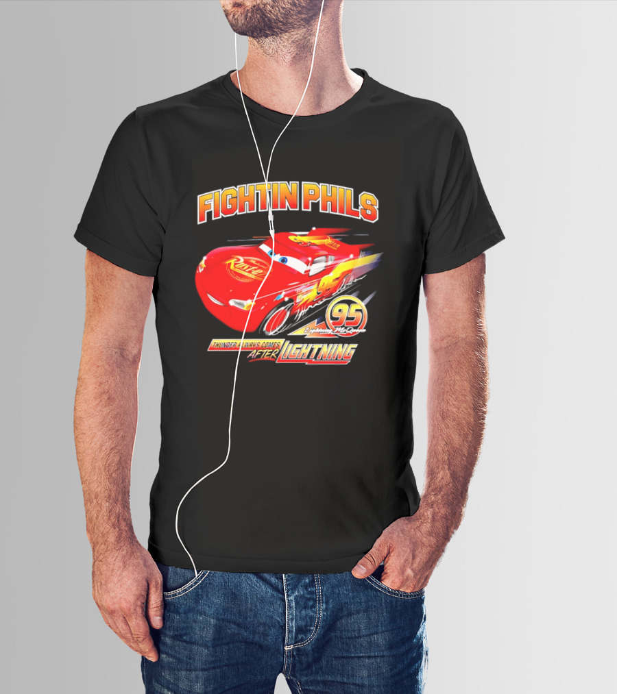 Fightin Phils OT Sports Cars Lightning McQueen Toddler 95 Rust Eze T-Shirt