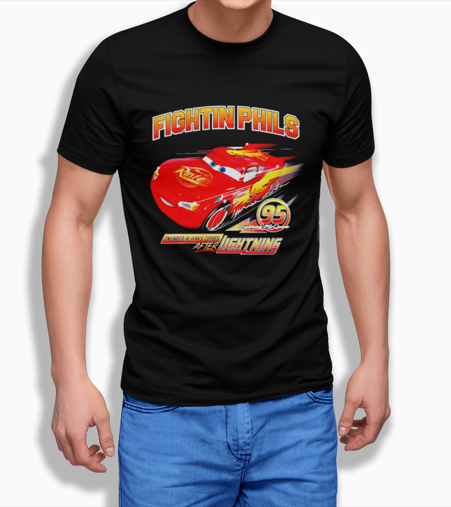 Fightin Phils OT Sports Cars Lightning McQueen Toddler 95 Rust Eze T-Shirt