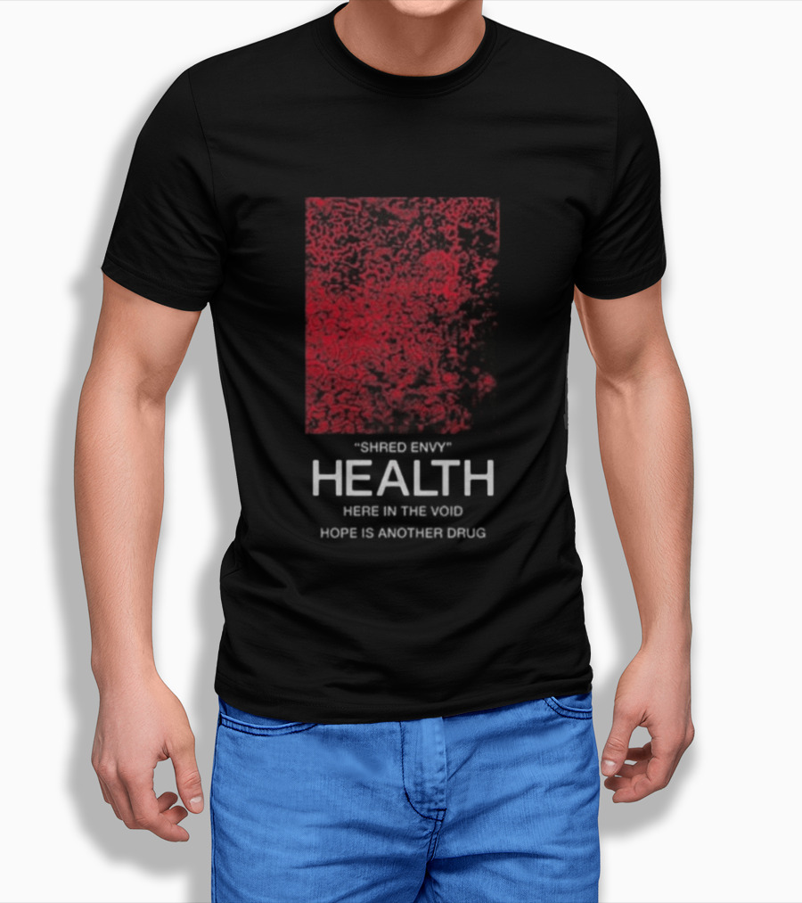 Health Shred Envy Victim Trash Decade 2020 2029 Red Black Abstract T-Shirt