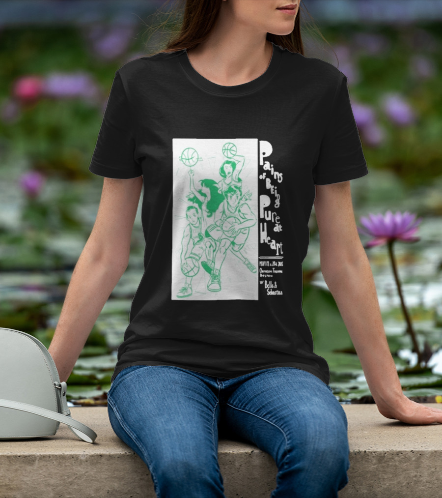 Pains Of Being Pure At Heart Boston May 19 Paradise Touring Company With Helki Silkscreen Basketball T-Shirt