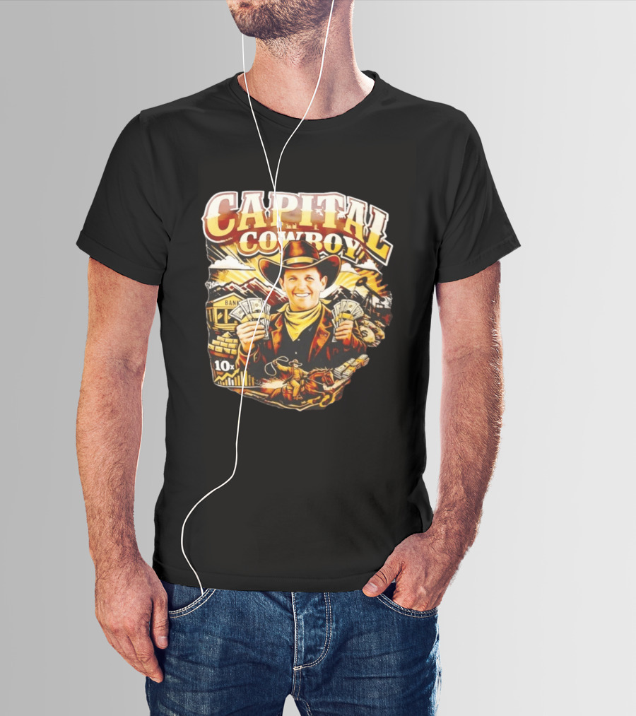 Capital Cowboy Bank Cash 10x Cowboy Hat T-Shirt