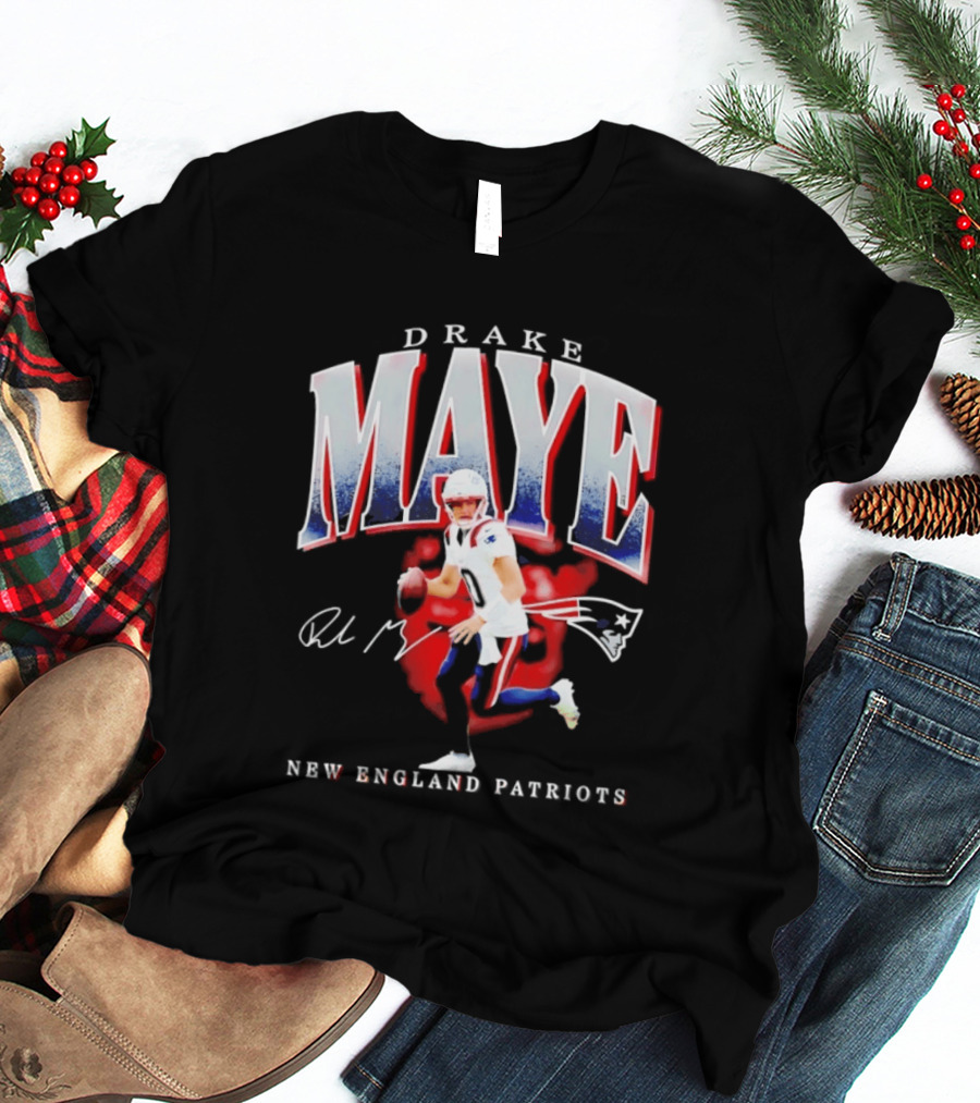 Drake Maye Quarterback New England Patriots T-Shirt