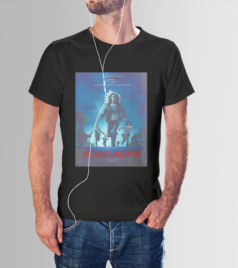 Scary Movie Tripped While Texting Last Year At 2:17 AM T-Shirt