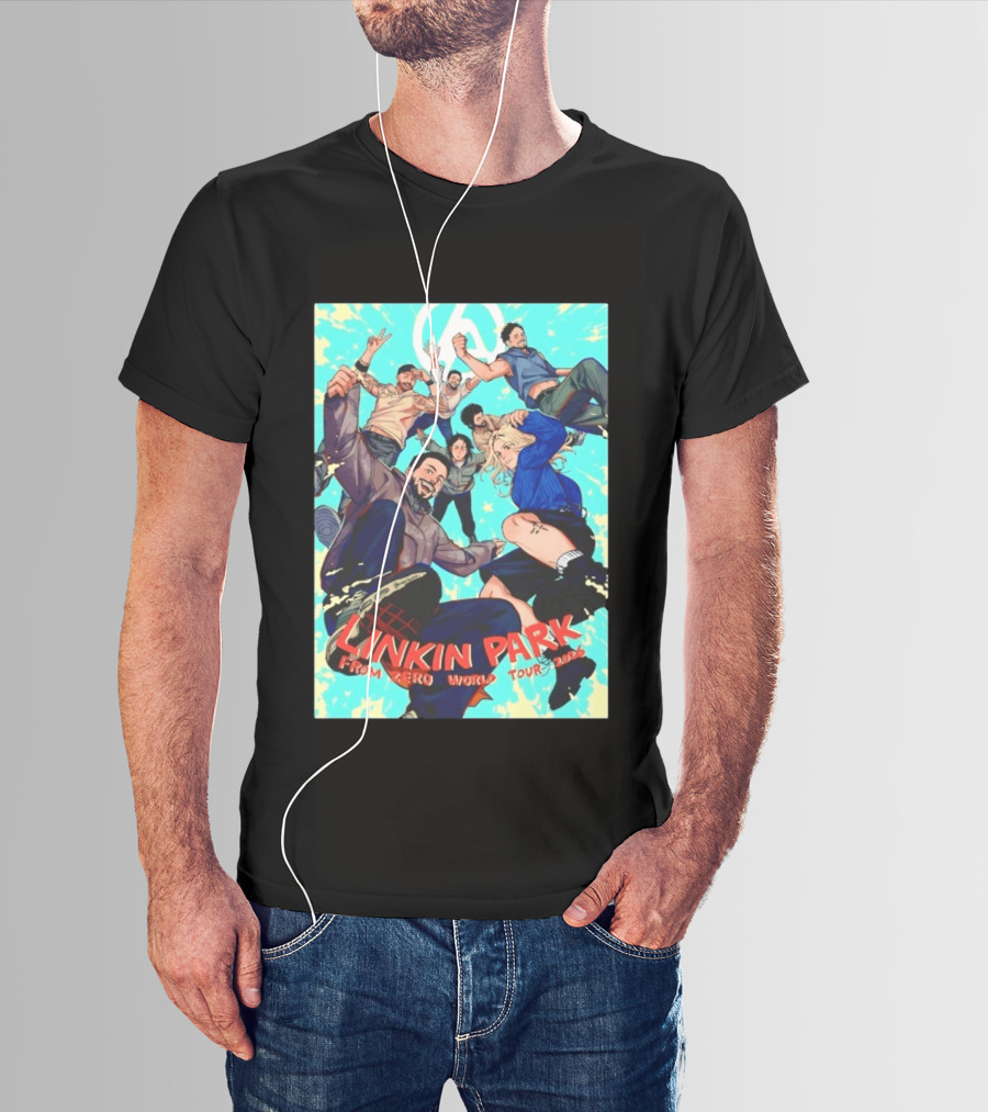 Linkin Park From Zero World Tour 2025 Anime Style Group T-Shirt