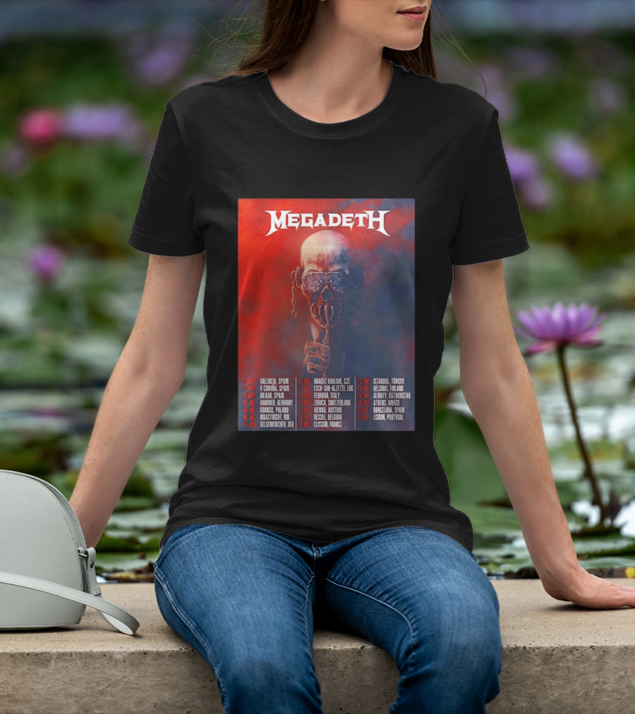 Megadeth 2026 Farewell Tour Europe Dates And Venues T-Shirt