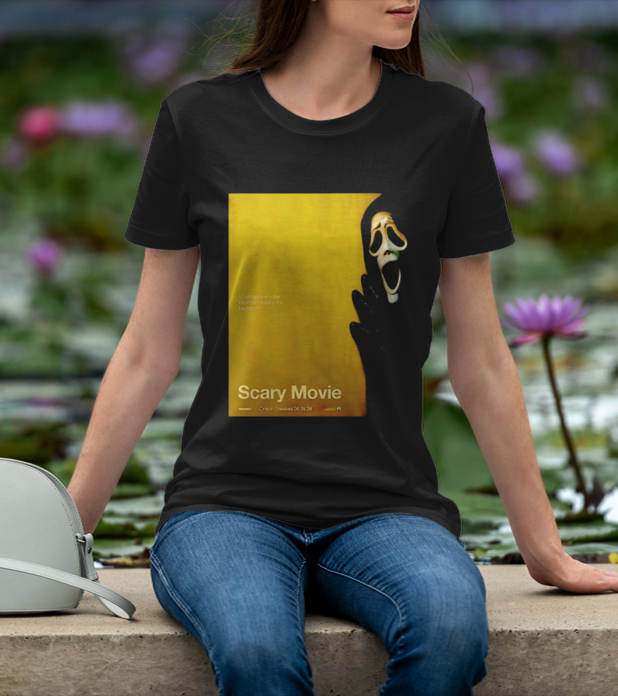 What Happens In The Backroom Stays In The Backroom Scary Movie 6 Backrooms Only In Theatres 06.05.26 T-Shirt