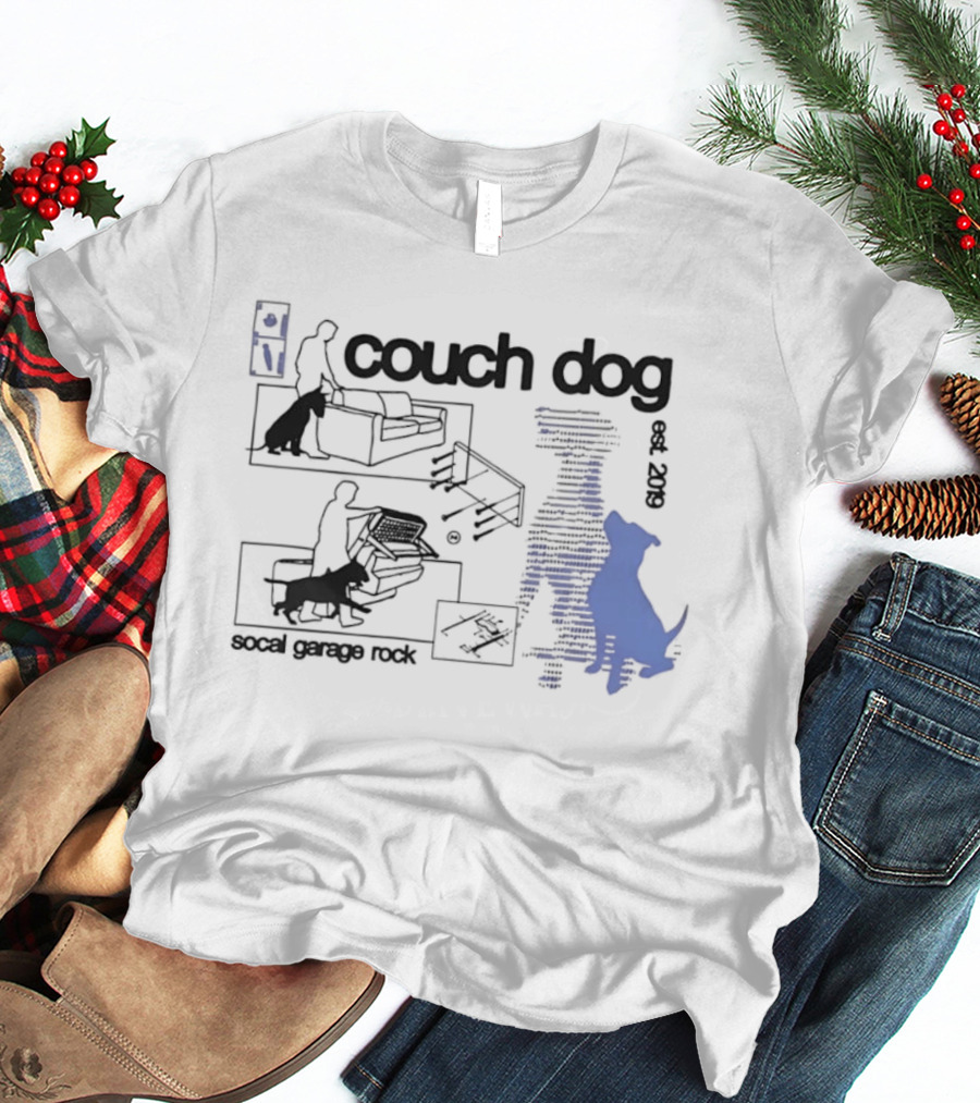 Couch Dog Bull Terrier Socal Garage Rock Est 2019 T-Shirt