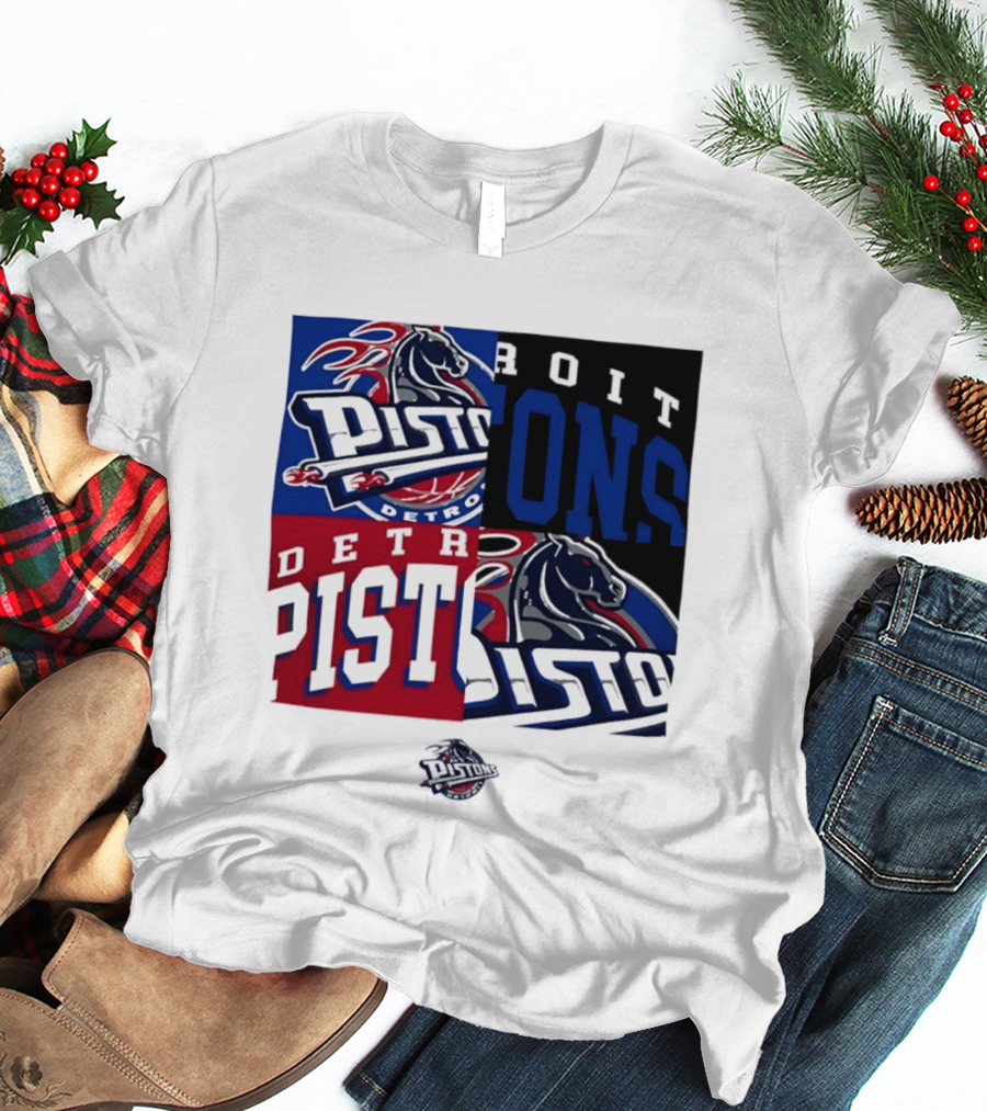 Detroit Pistons NBA Mashup Basketball Sports T-Shirt