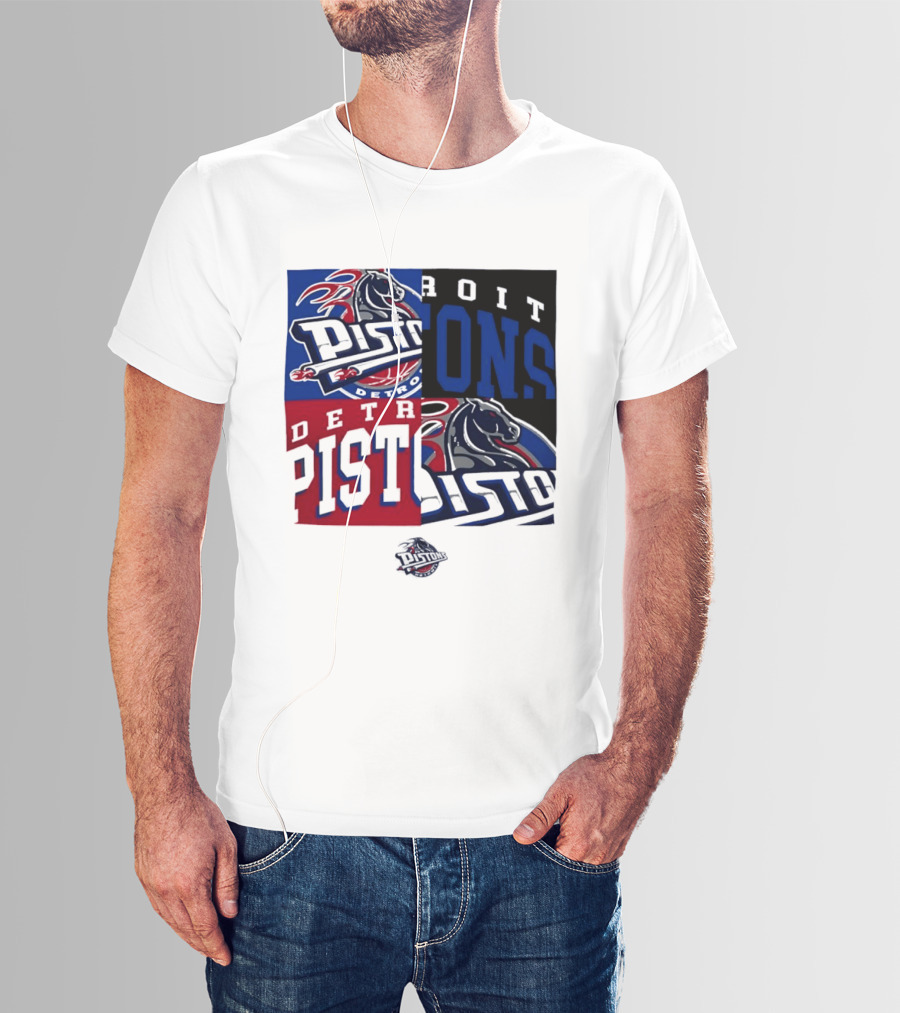 Detroit Pistons NBA Mashup Basketball Sports T-Shirt
