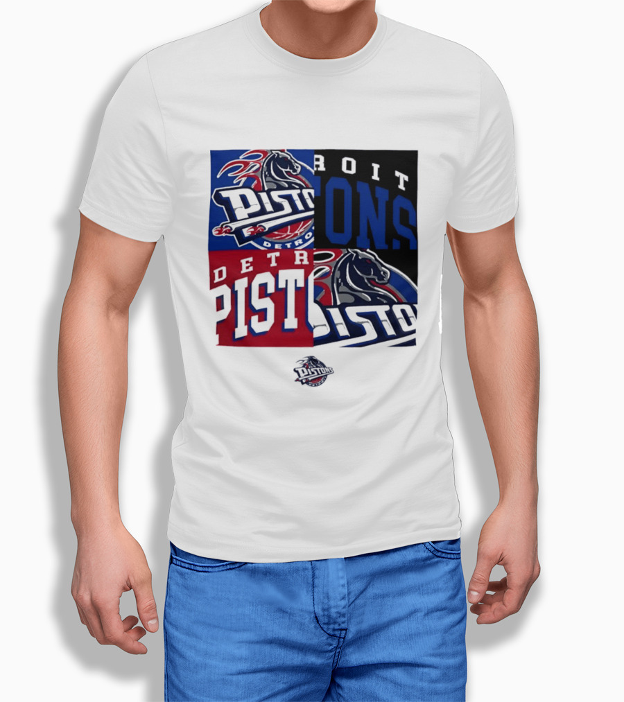 Detroit Pistons NBA Mashup Basketball Sports T-Shirt