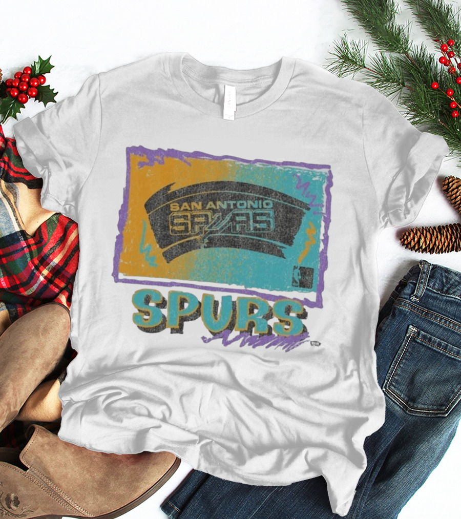 San Antonio Spurs White Surf Foundation Retro Colorful NBA T-Shirt