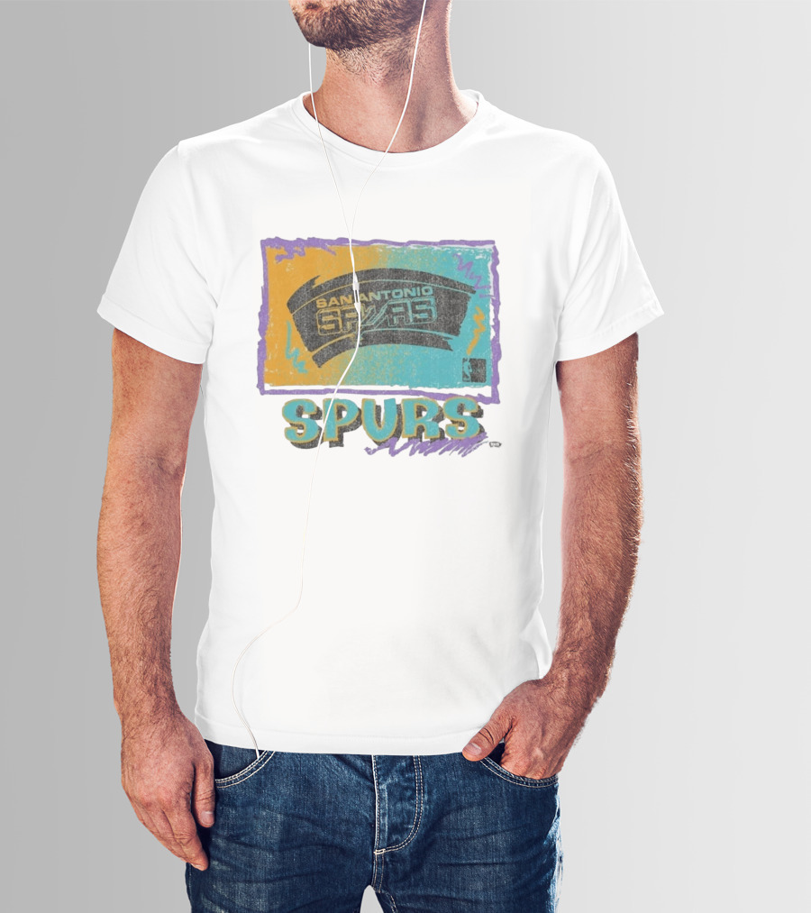San Antonio Spurs White Surf Foundation Retro Colorful NBA T-Shirt