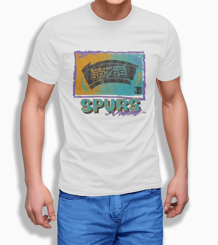 San Antonio Spurs White Surf Foundation Retro Colorful NBA T-Shirt