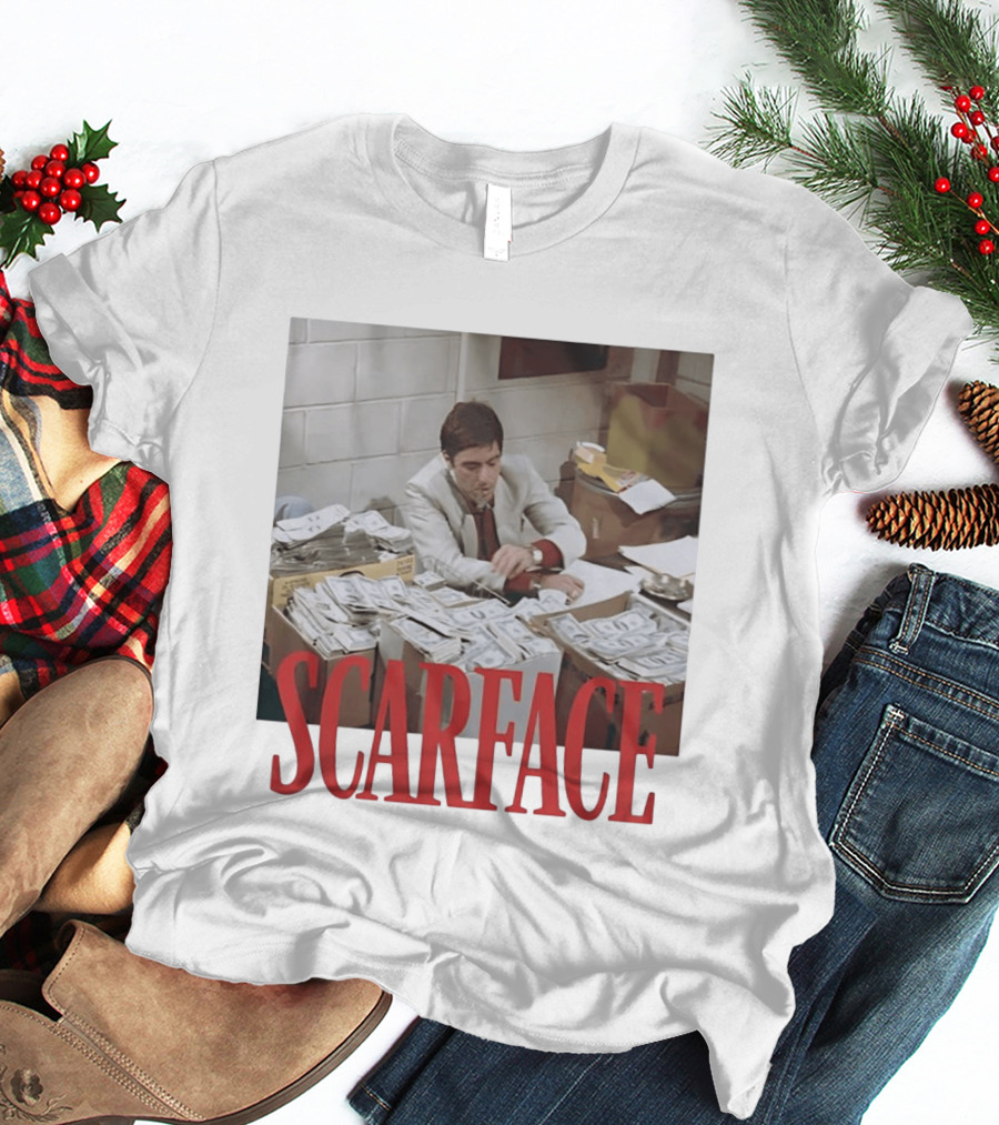 Scarface Tony Montana Al Pacino Money Scene T-Shirt