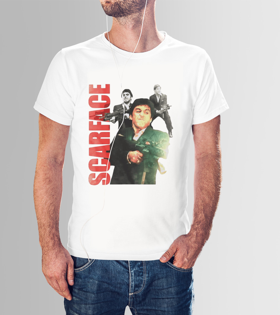 Scarface Tony Montana Al Pacino 1983 Miami Iconic Movie Moment T-Shirt