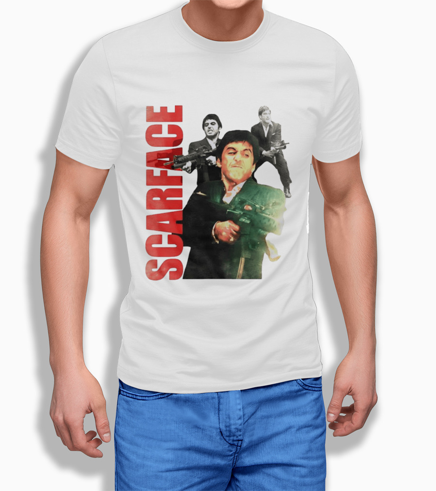Scarface Tony Montana Al Pacino 1983 Miami Iconic Movie Moment T-Shirt