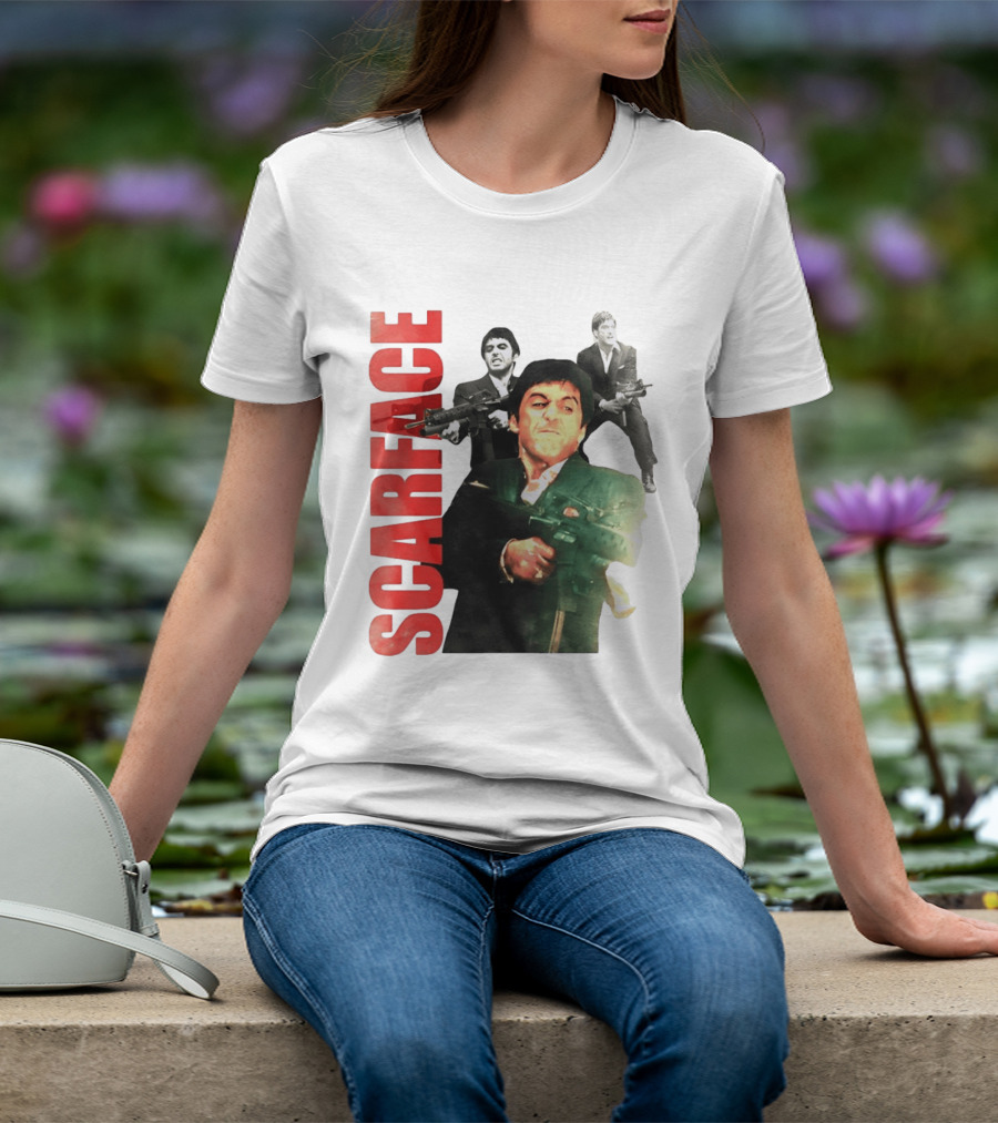 Scarface Tony Montana Al Pacino 1983 Miami Iconic Movie Moment T-Shirt