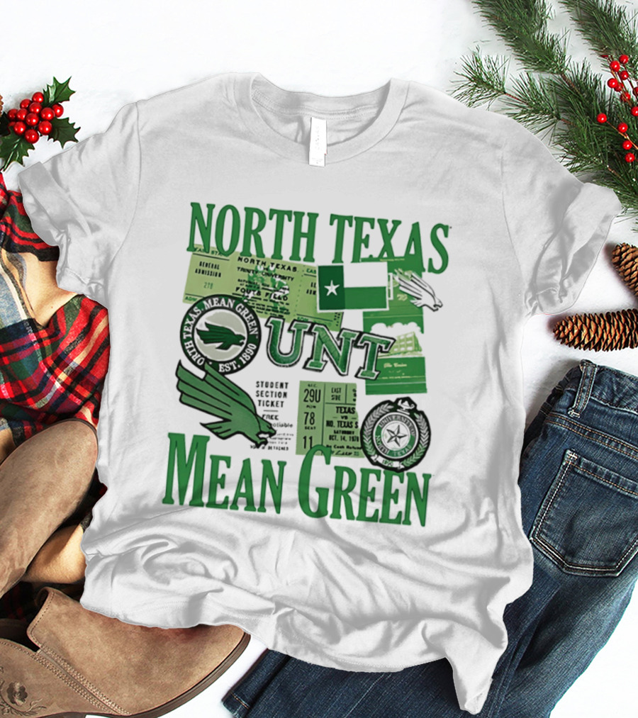 North Texas Mean Green UNT Fouts Field 1890 Football Tickets Memorabilia T-Shirt