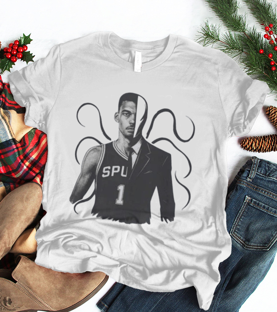 Victor Wembanyama Spurs Slenderman Crossover Alien T-Shirt