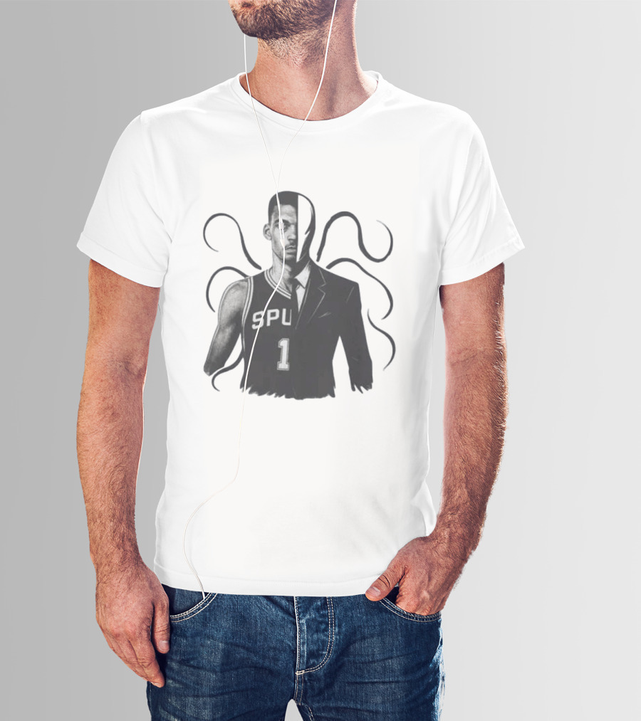 Victor Wembanyama Spurs Slenderman Crossover Alien T-Shirt