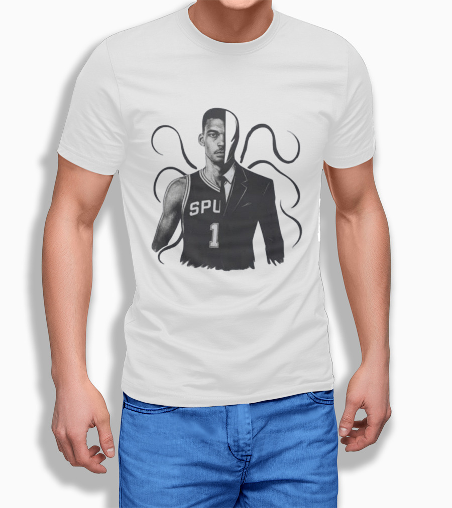 Victor Wembanyama Spurs Slenderman Crossover Alien T-Shirt