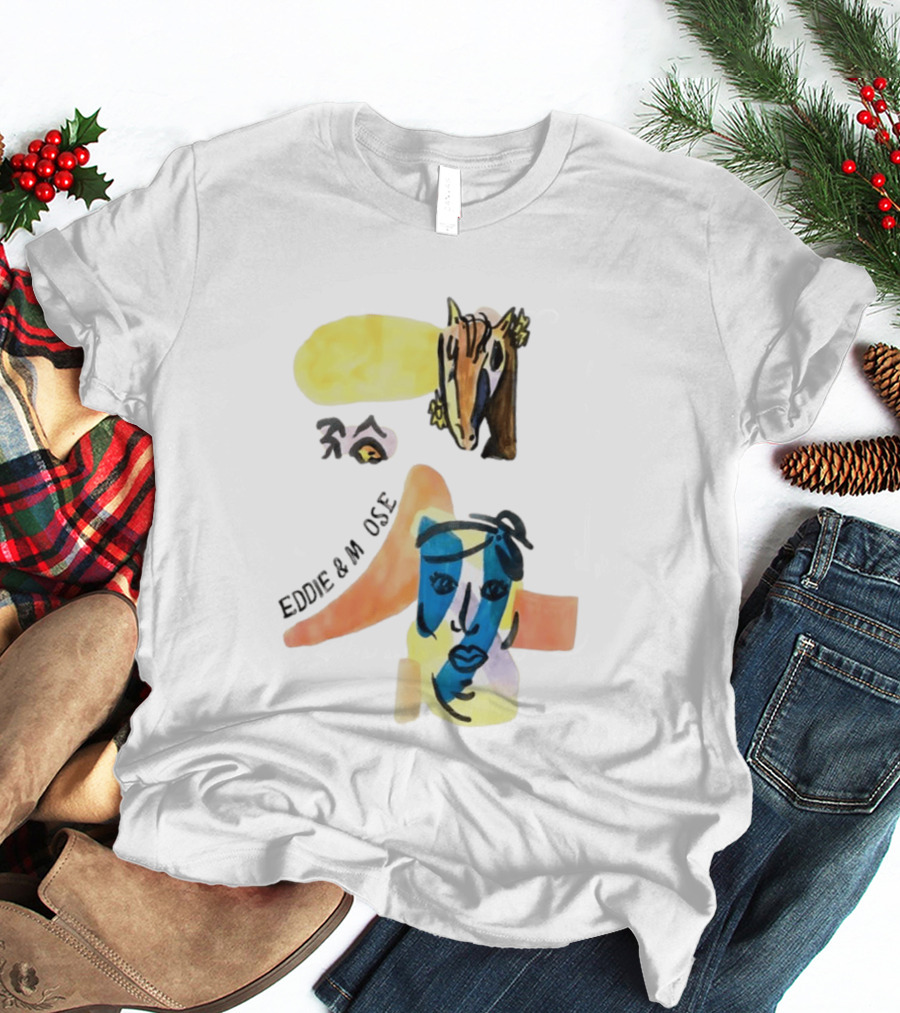 Eddie And Moose Horse Head Face Eye Shape Abstract Eddie And M CSE T-Shirt