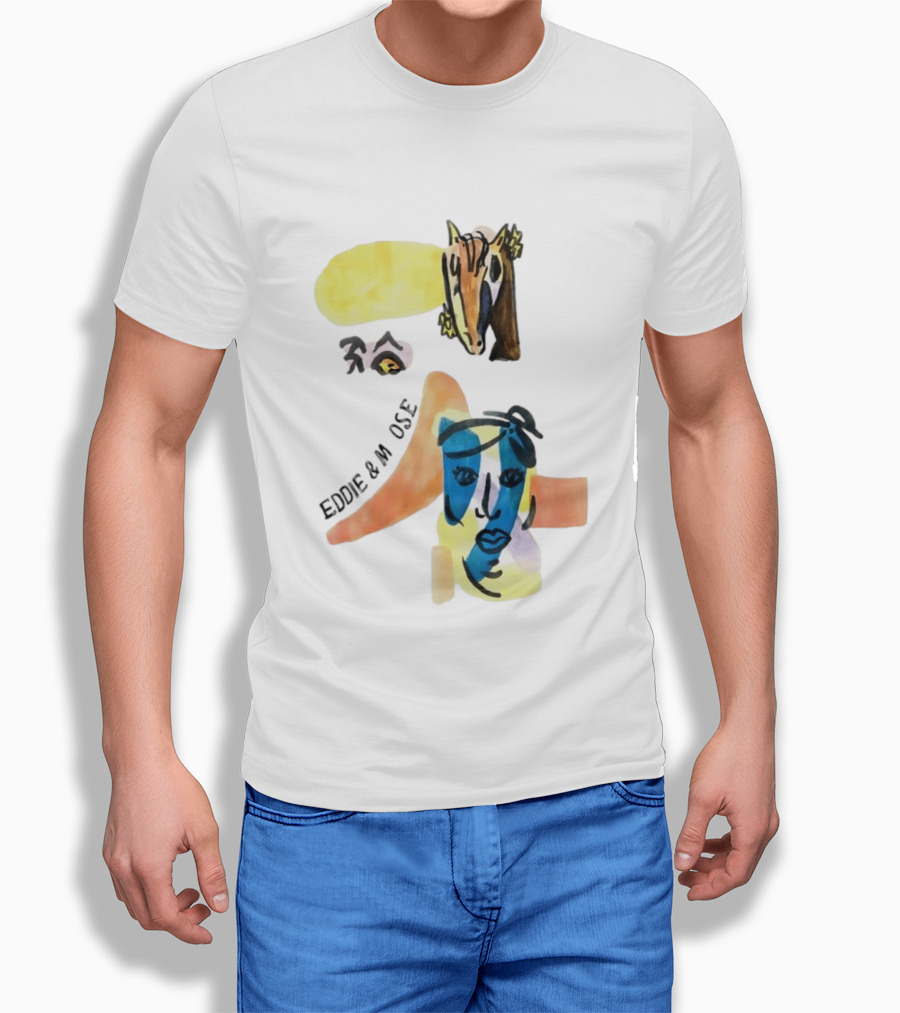 Eddie And Moose Horse Head Face Eye Shape Abstract Eddie And M CSE T-Shirt