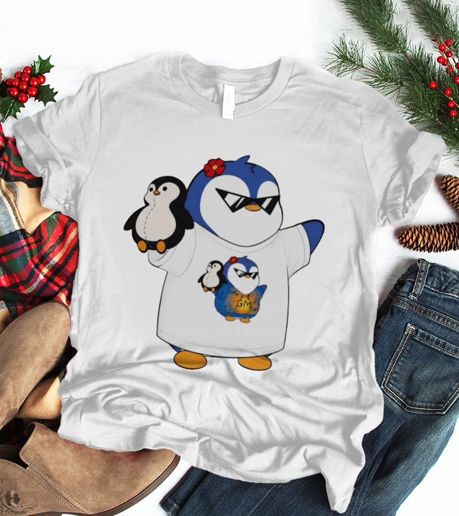 GM Penguin Sunglasses Flower Holding Plush Smaller GM Penguin T-Shirt