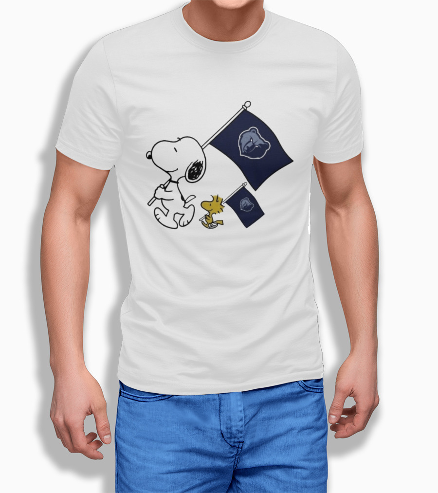 Memphis Grizzlies Snoopy Woodstock NBA Flags Basketball Team T-Shirt