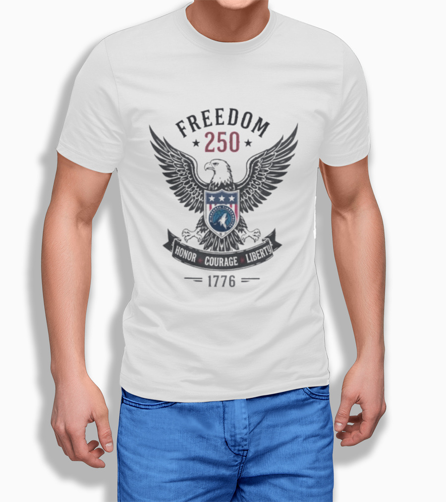 Freedom 250 Eagle Honor Courage Liberty 1776 T-Shirt