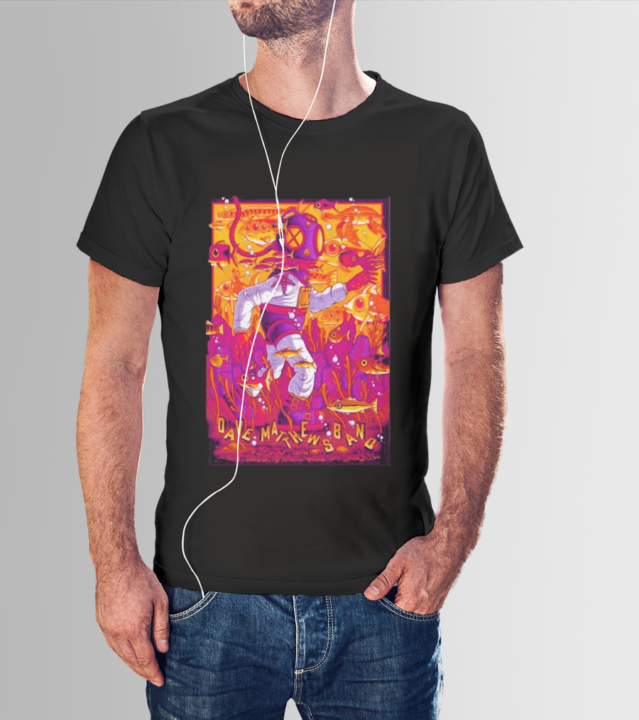 Dave Matthews Band Diver Illustration May 30 2026 ITHINK Financial Amphitheatre West Palm Beach FL T-Shirt