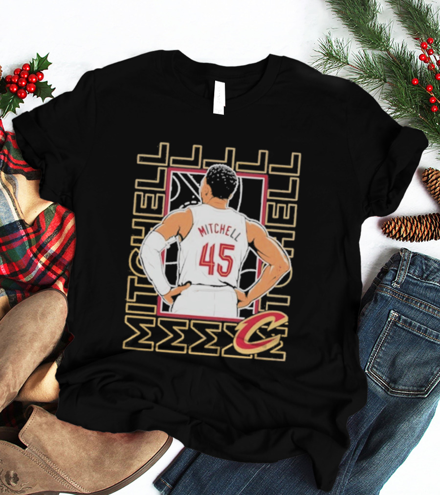 Cleveland Cavaliers Mitchell 45 Basketball Star Pose T-Shirt