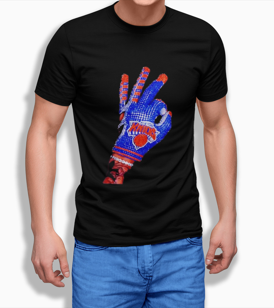 New York Knicks NBA Frenchoo Basketball Fan Glove T-Shirt