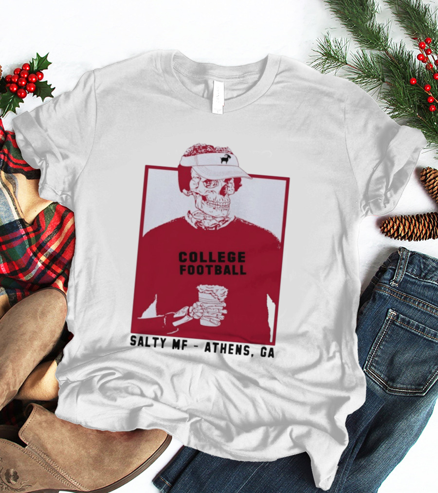 Skeleton College Football Athens Georgia Salty MF Gameday T-Shirt
