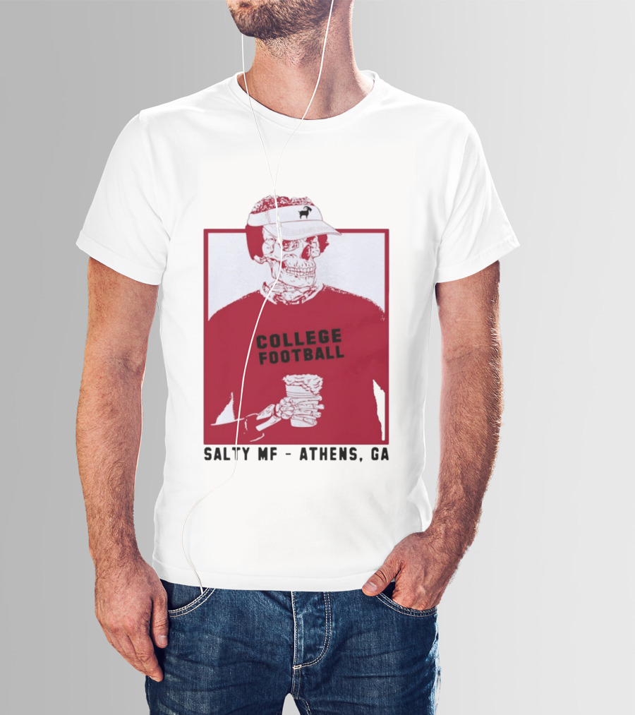 Skeleton College Football Athens Georgia Salty MF Gameday T-Shirt