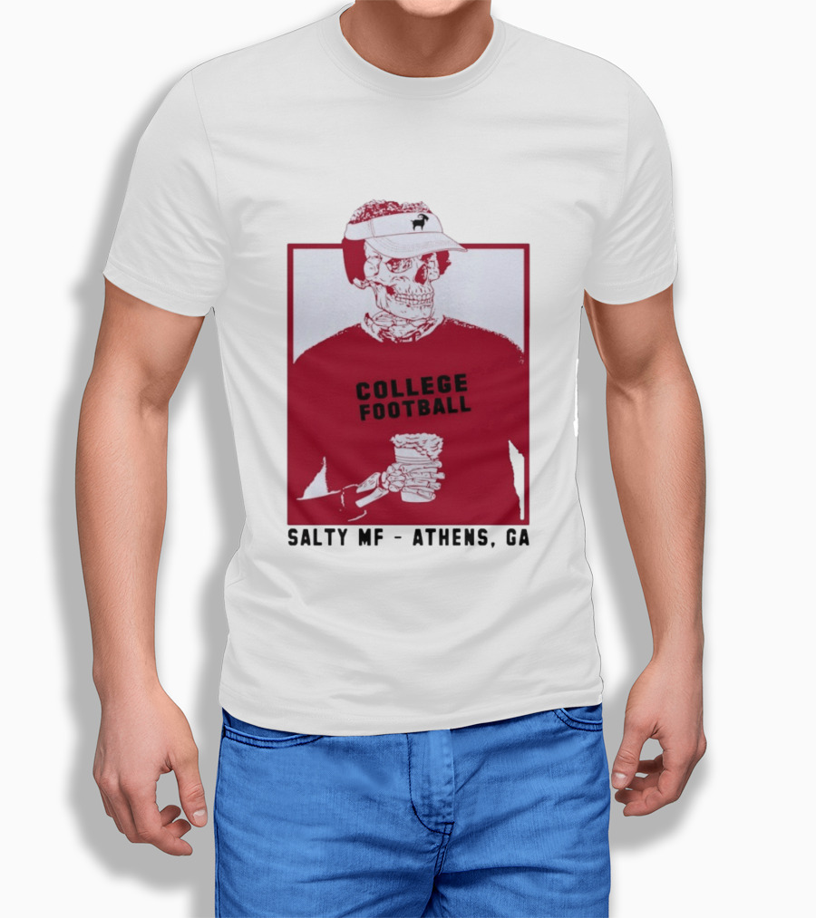 Skeleton College Football Athens Georgia Salty MF Gameday T-Shirt