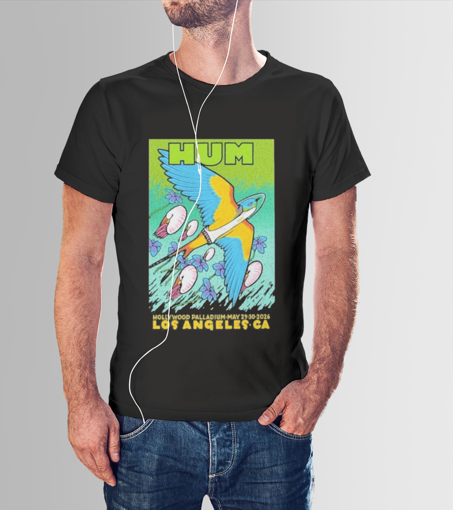 Hum Los Angeles May 29 + 30 2026 CA Vibrant Bird And Flowers T-Shirt